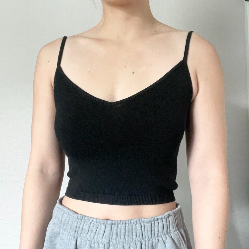 John Galt V Neck Tank Top in Black